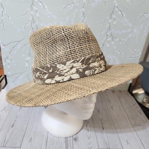 NWT Panama Jack Seagrass Woven Safari Banded Hat Men's Small/ Medium - Picture 2 of 10